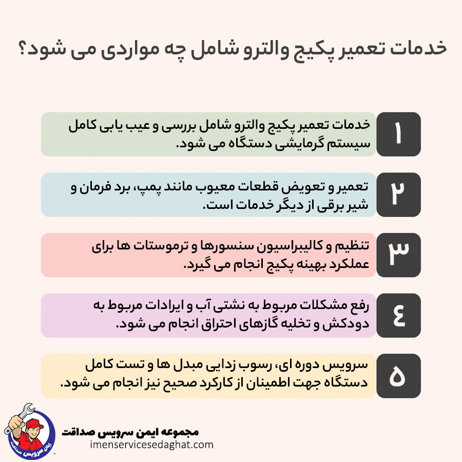 خدمات تعمیر پکیج والترو شامل چه خدماتی می شود؟